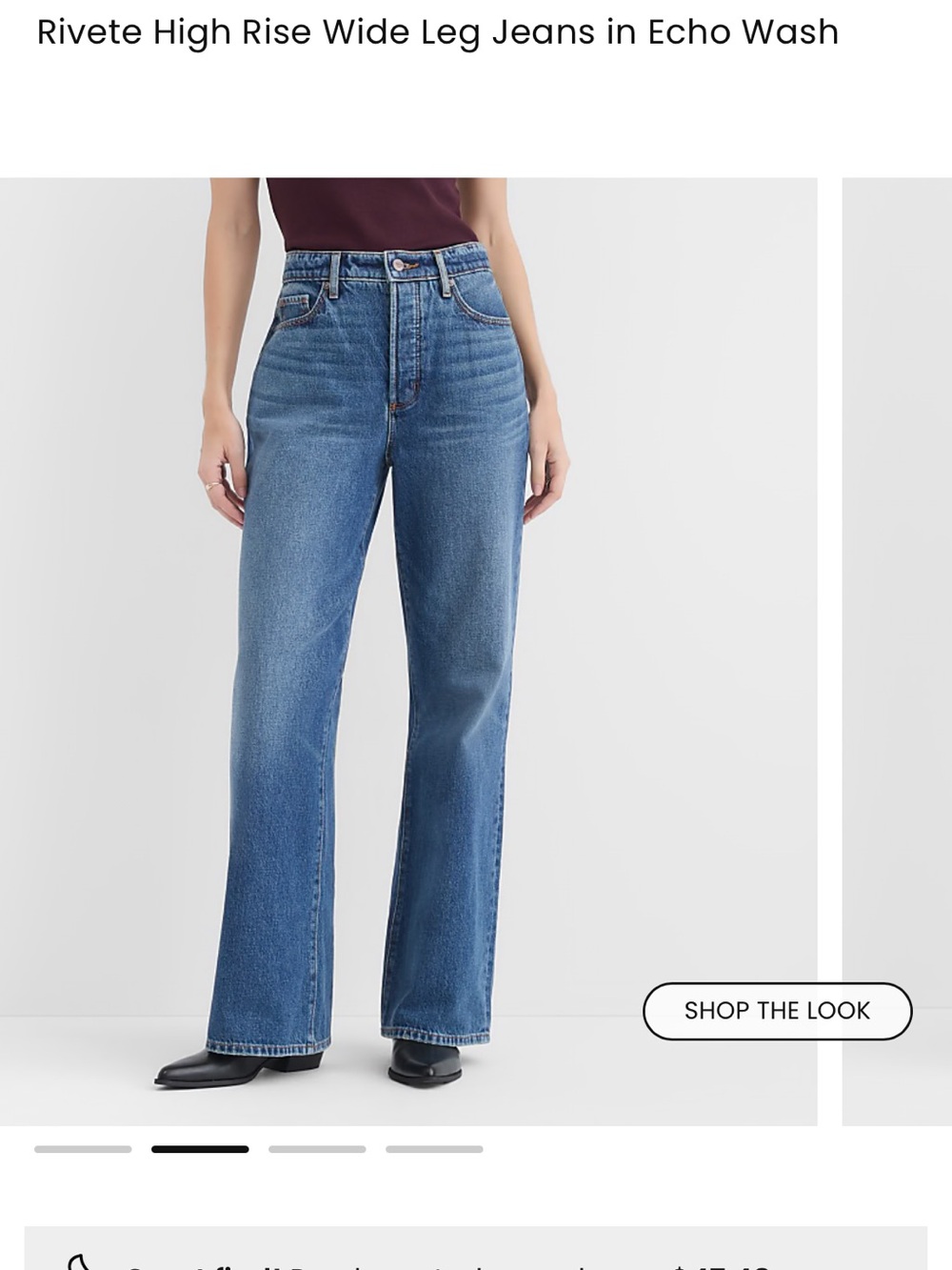 LOFT Rivete High-Rise Wide Leg Jeans in Echo Wash Blue